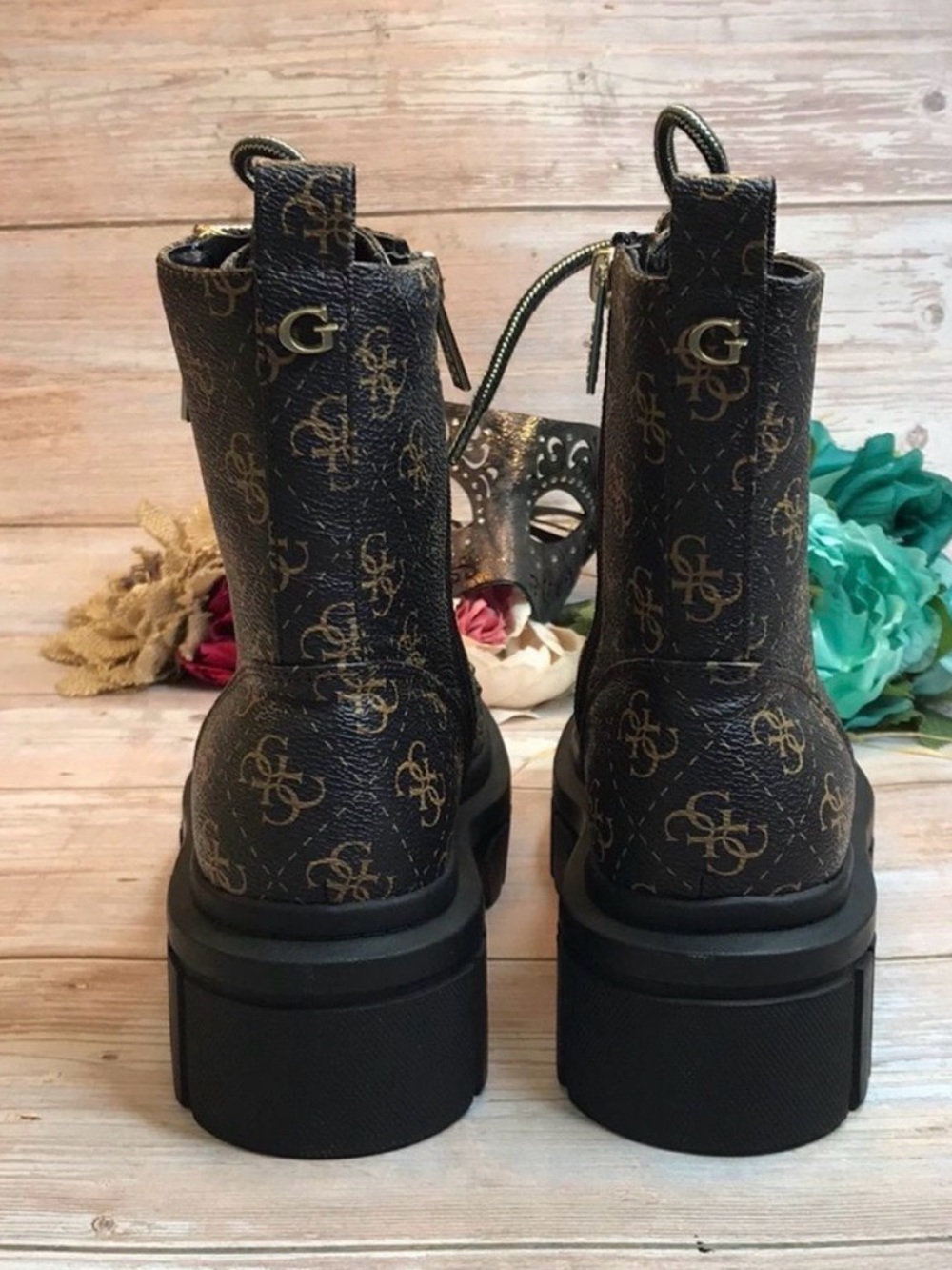 Guess Black and Tan Ankle Boots - Picture 12 of 15